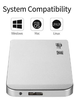 Внешний накопитель ssd usb type-c extreme high-speed portable hd  4tb usb3.0 external hard drive slim2 фото