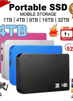 Внешний накопитель ssd usb type-c extreme high-speed portable hd  4tb usb3.0 external hard drive slim1 фото