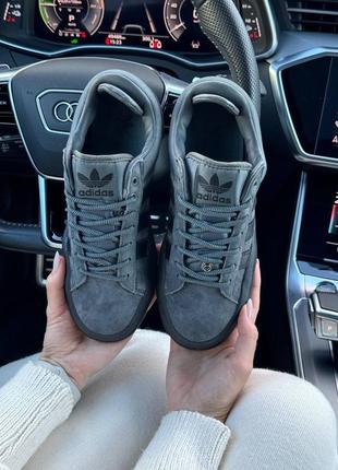 Женские кроссовки adidas originals campus x bad bunny dark gray5 фото