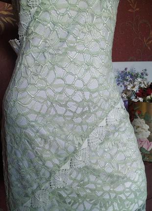 Зелена мереживна асиметрична сукня від topshop6 фото