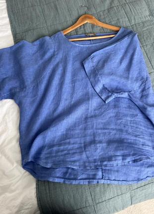 Красивая льняная блуза рубашка лен италия6 фото