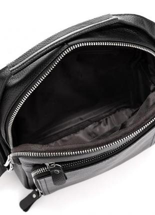 Кожаная мужская черная сумка tiding bag dl9256-43 фото