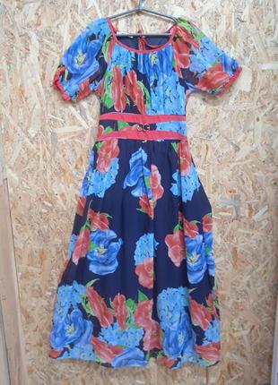 Женская летнее платье макси  , длинное  в цветочный принт размер l /405 фото
