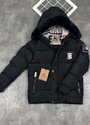 Куртка детская подростковая burberry зимняя с капюшоном