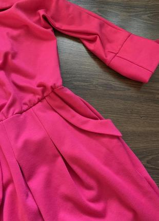 Яскраво рожеве плаття фуксія неон неоновий колір міді в обтяжку короткий розмір xxs xs s3 фото