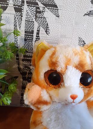 Мягкая игрушка котик с большими блестящими глазами, котенок, глазустик7 фото