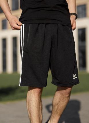 Мужской летний костюм adidas футболка + шорты черный комплект на лето адидас (b)4 фото