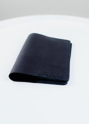 Обкладинка на паспорт із натуральної шкіри crazy horse sh030 (чорний)2 фото