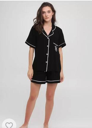 В наличии пижама комплект шорты + рубашка на пуговицах