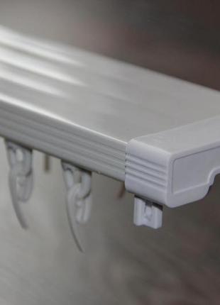 Карниз євро дворядний посилений, з бігунками (плавно ковзають) карниз алюмінієвий стельовий карниз