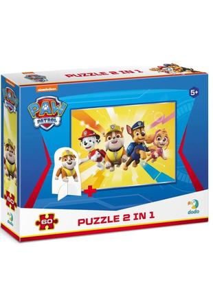Детские пазлы paw patrol "отчаянная четверка" dodo 200164 60 элементов, с фигуркой