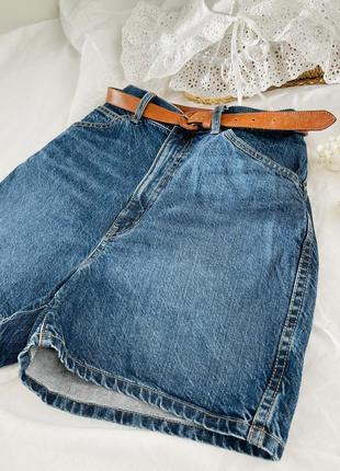 Uniqlo джинсовые шорты бермуды с высокой посадкой5 фото