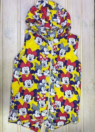 Жилетка на дівчинку подовжена з капюшоном 116-146 розміри