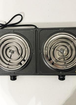 Электроплита настольная domotec ms-5802, плита двухкомфорочная электроплита кухонна бытовая электрическая2 фото