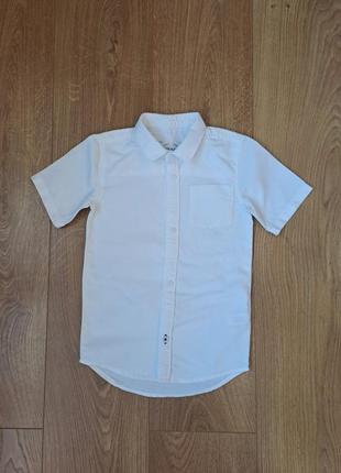 Летний набор для мальчика/белая рубашка с коротким рукавом/шорты для мальчика4 фото