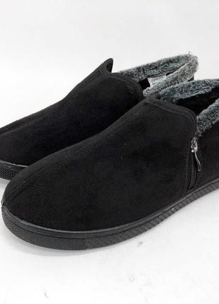 Ботинки на осень утепленные. размер 44, чуни мужские зимние, бурки для дома. цвет: черный1 фото