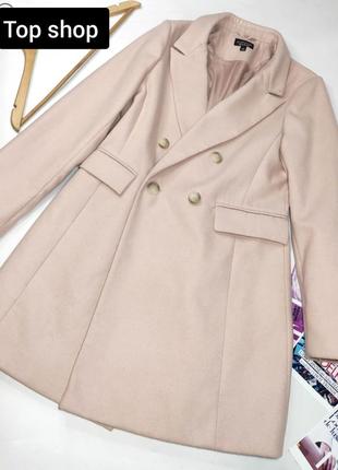 Пальто жіноче рожевого кольору з хутром на гудзиках від бренду top shop s