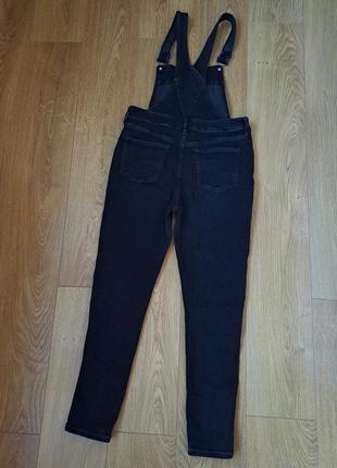 Черный джинсовый комбинезон со штанами/женский комбинезон5 фото