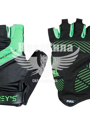 Рукавиці (greys) l короткі пальці, гелеві вставки чорні/зелені   gr18323