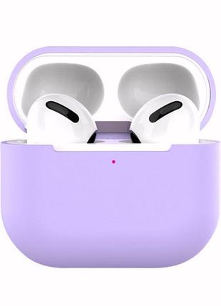 Силіконовий чохол для навушників airpods 3 (бузковий)