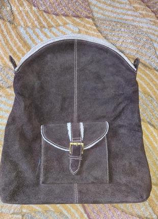 Темно-коричневая замшевая сумочка limited collection2 фото