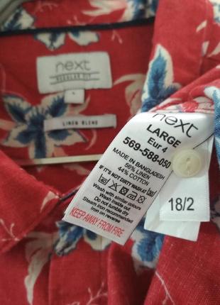 Котон лён стильная гавайка 100% натуральная льняная рубашка супер состав льон супер качество!4 фото