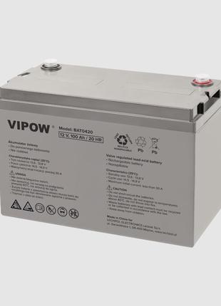 Аккумулятор гелевый для ибп и инверторов 12v 100ah vipow bat0420