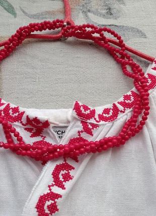 Красное ожерелье к вышиванке4 фото