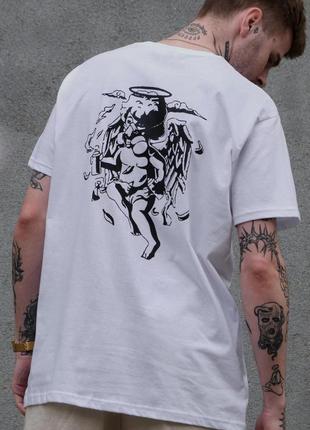 Чоловіча оверсайз футболка з принтом without respirator white
