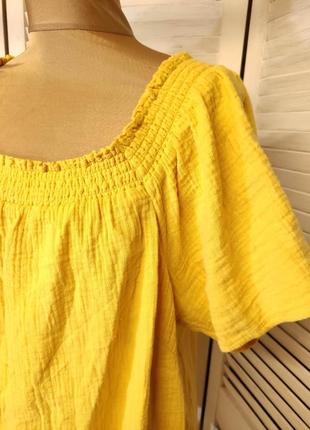 Муслінова жовта  блузка6 фото