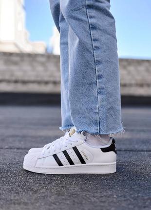 Кроссовки adidas superstar white black