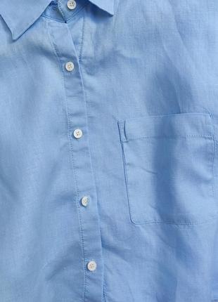 Стильная укороченная льняная рубашка оверсайз zara 🔥🔥🔥8 фото