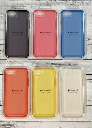 Прозрачный чехол iphone 7 / iphone 8 silicon case clear blue 2