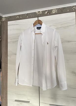 Рубашка белая блуза поло polo ralph lauren