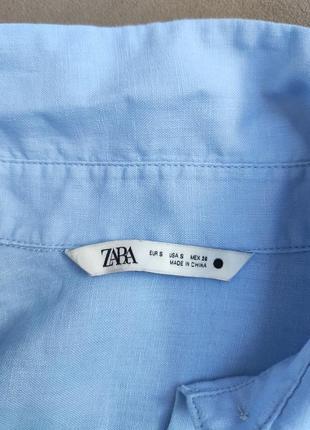 Стильная укороченная льняная рубашка оверсайз zara 🔥🔥🔥10 фото