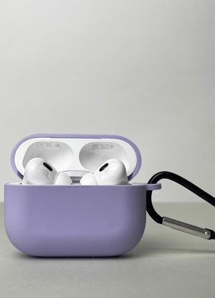 Чохол з карабіном для airpods pro 2 (бузковий)