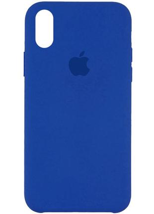 Силиконовый чехол с микрофиброй внутри iphone xs max silicon case #03 royal blue