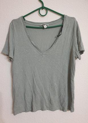Льняна футболка h&m