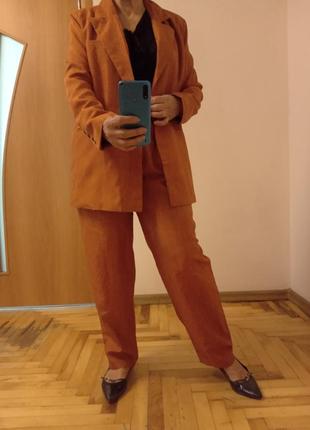 Модний стильний костюм штани та жакет із кишенями, розмір 10-1210 фото