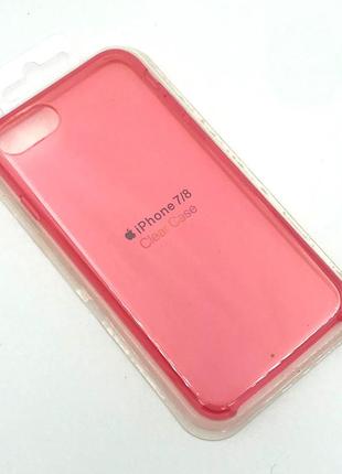 Прозрачный чехол iphone 7 / iphone 8 silicon case clear pink