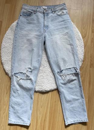 Стильні жіночі джинси zara штани з потертостями джинси мом