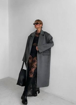 Oversized пальто графітового кольору