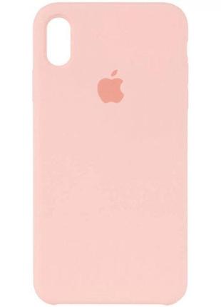 Силиконовый чехол с микрофиброй внутри iphone xs max silicon case #06 pink