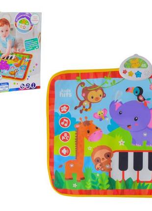 Килимок музичний kids hit, kh04-003, зоопарк, на батарейках, у комплекті, звуки тварин, вірші, мелод