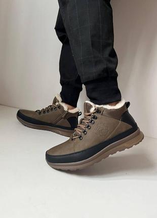 Зимние ботинки мужские, коричневые