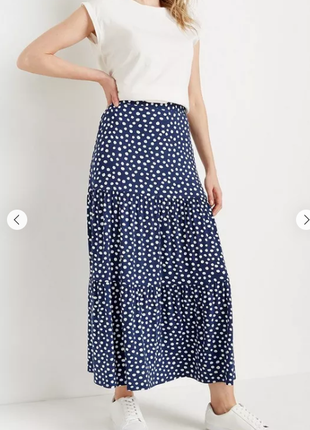 Темно-синя спідниця в горошок 56-60р