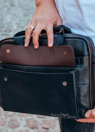 Кожаная мужская деловая сумка-портфель для документов sk n543657 фото