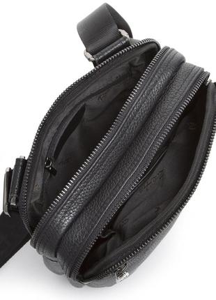 Чоловіча сумка через плече з натуральної шкіри tiding bag td-2031 чорний4 фото