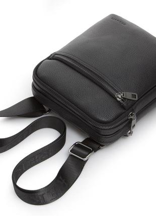 Чоловіча сумка через плече з натуральної шкіри tiding bag td-2031 чорний3 фото