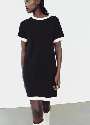Коротка рівна трикотажна сукня  zara